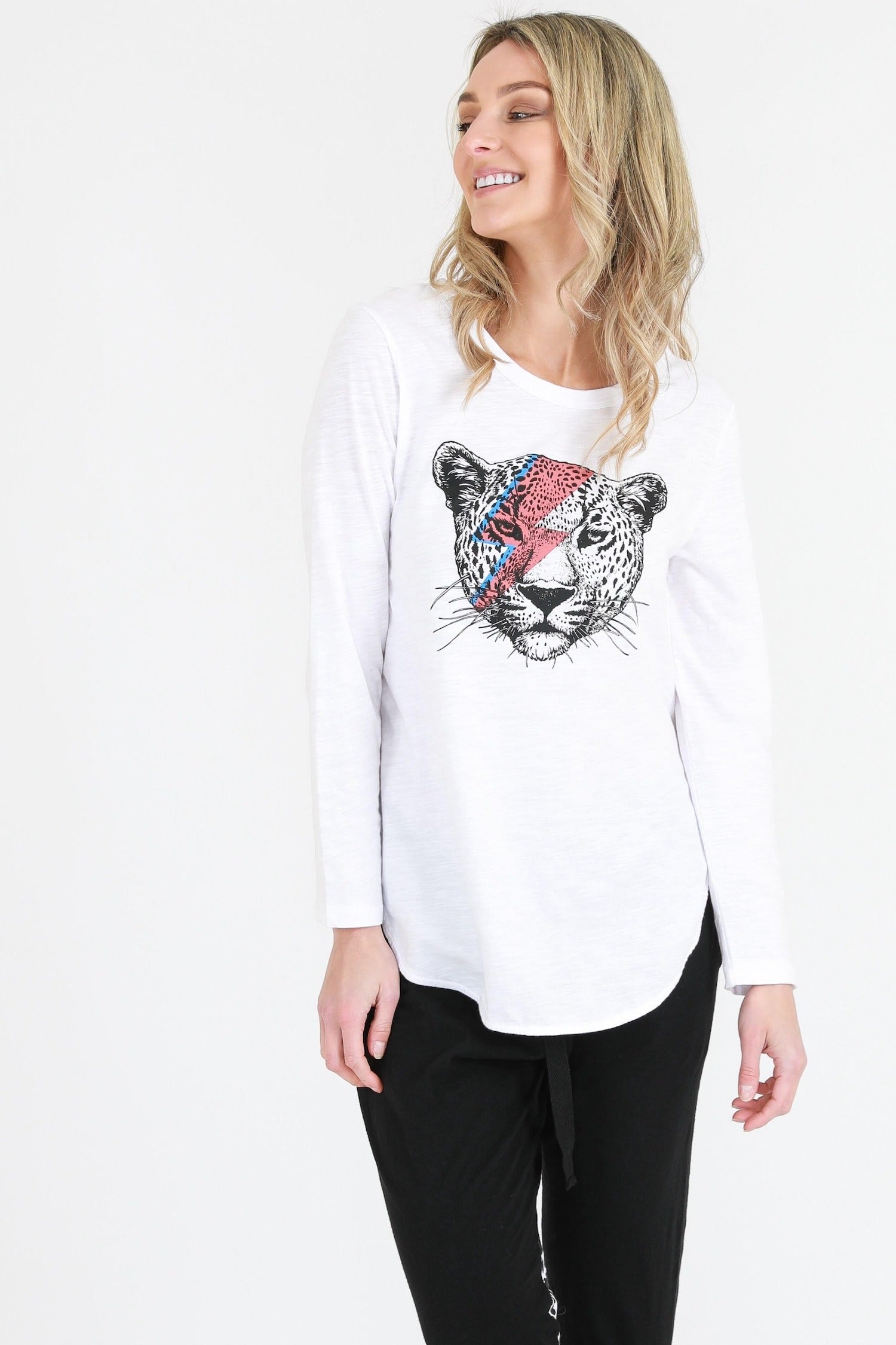 Lyla Leopard Print Long Sleeve T Shirt