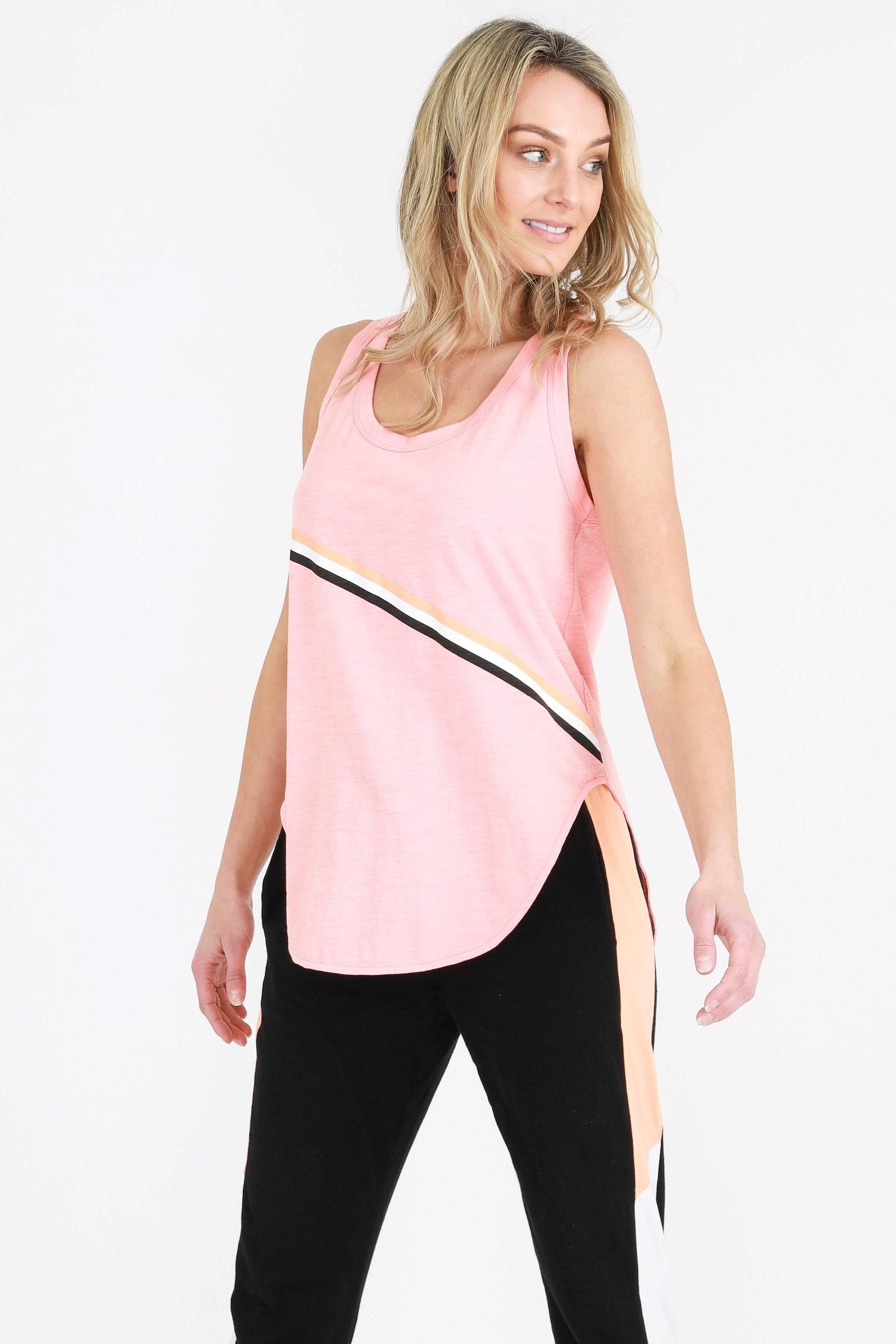 Pink Lemonade Tank with Diagonal Print