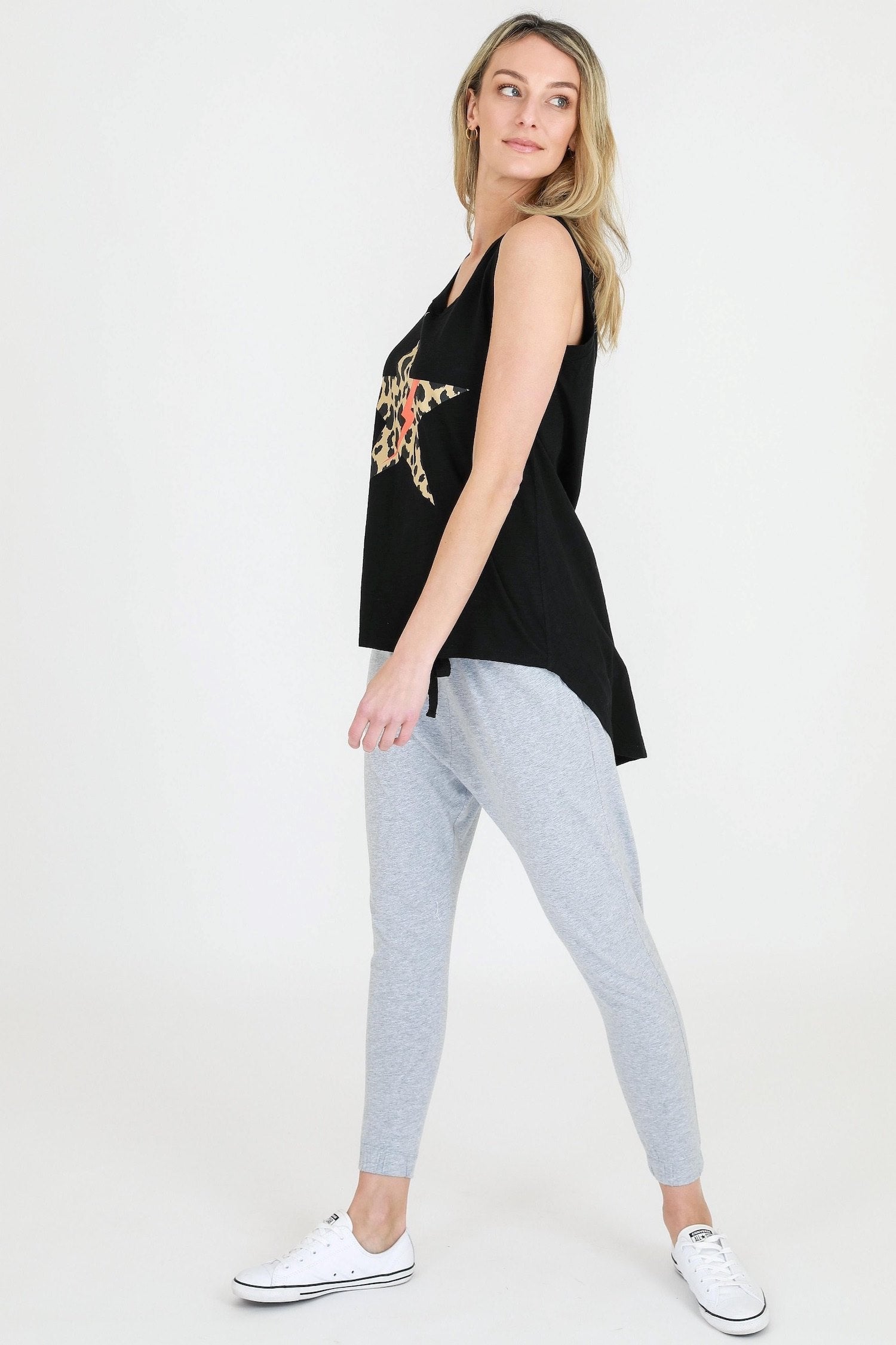 Tank With Leopard Star In Black