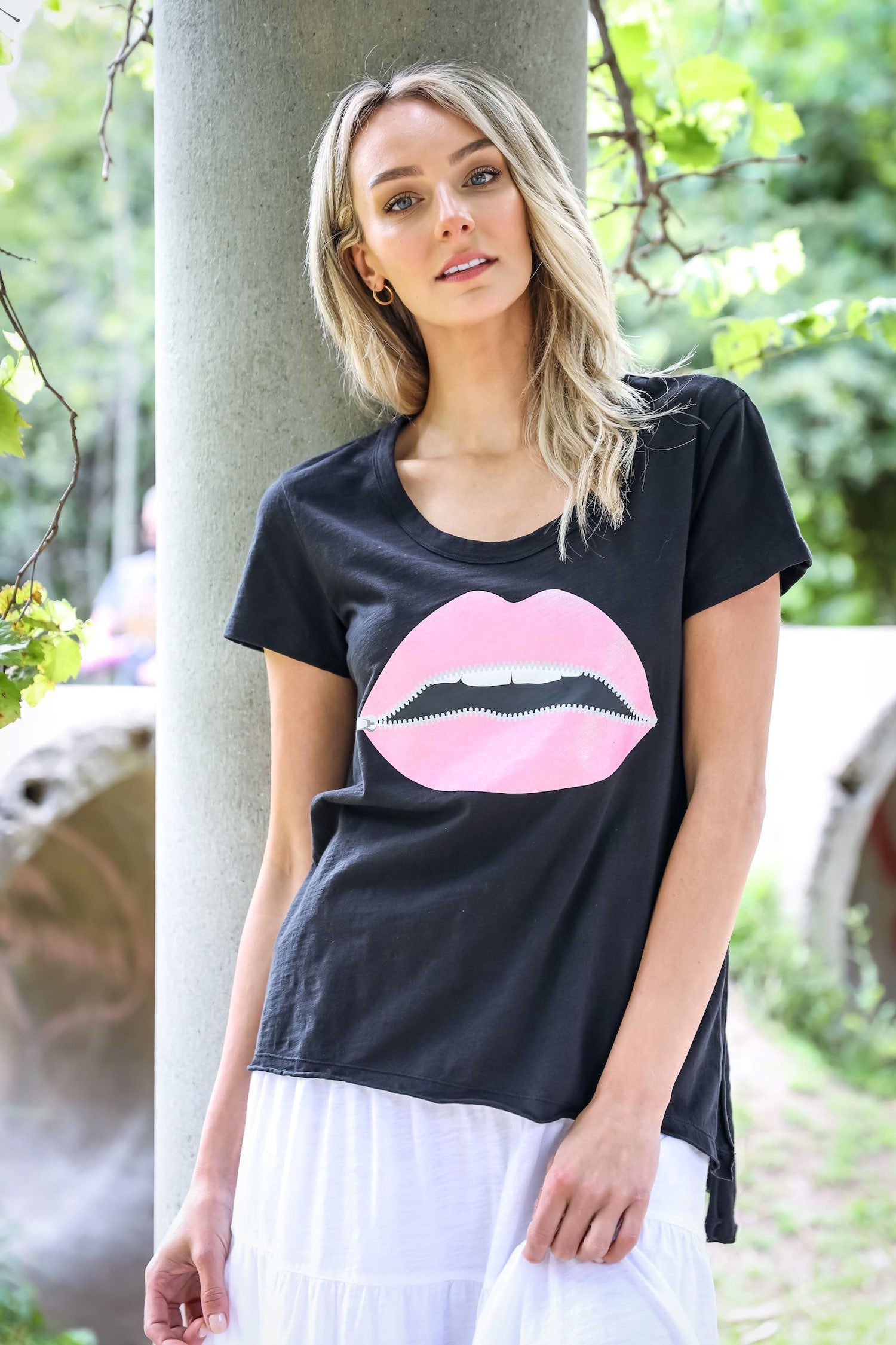 Samantha Zip Lips T Shirt