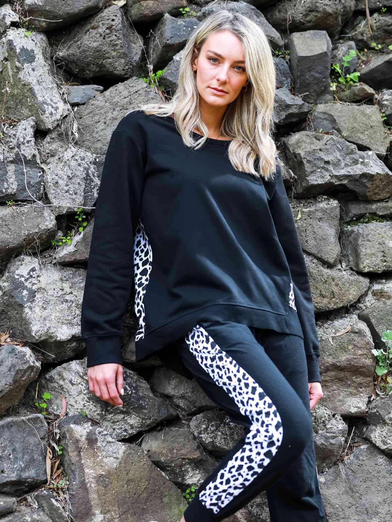 Gabriella Leopard Splice Sweatshirt