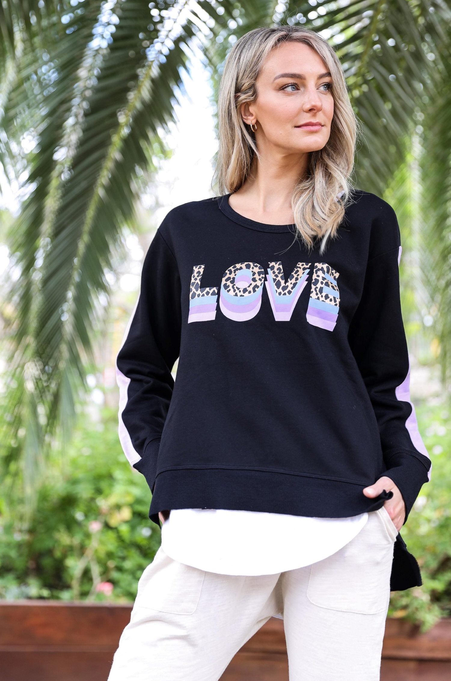 Delilah Leopard Love Print Sweater