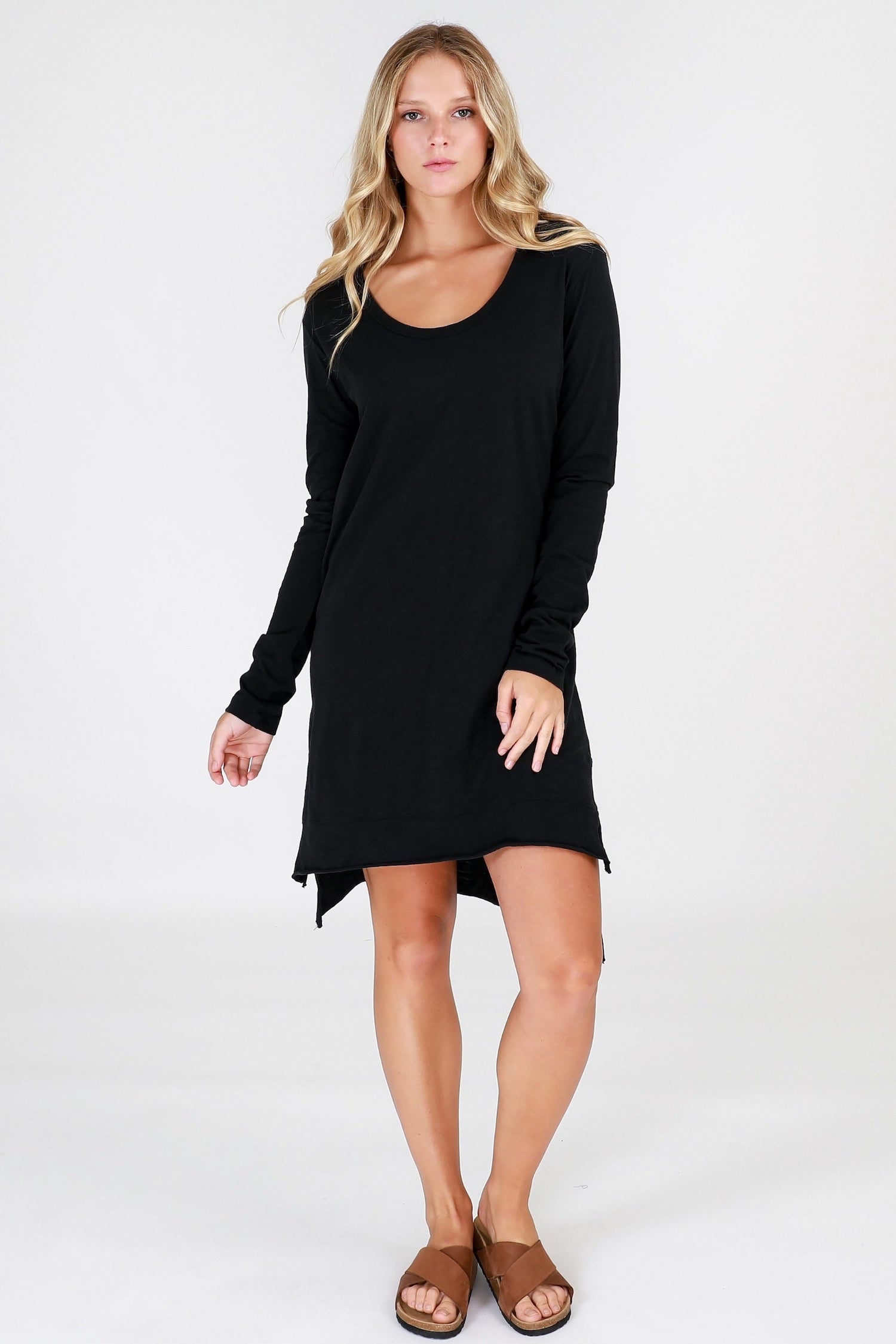 dress with sleeves #color_black