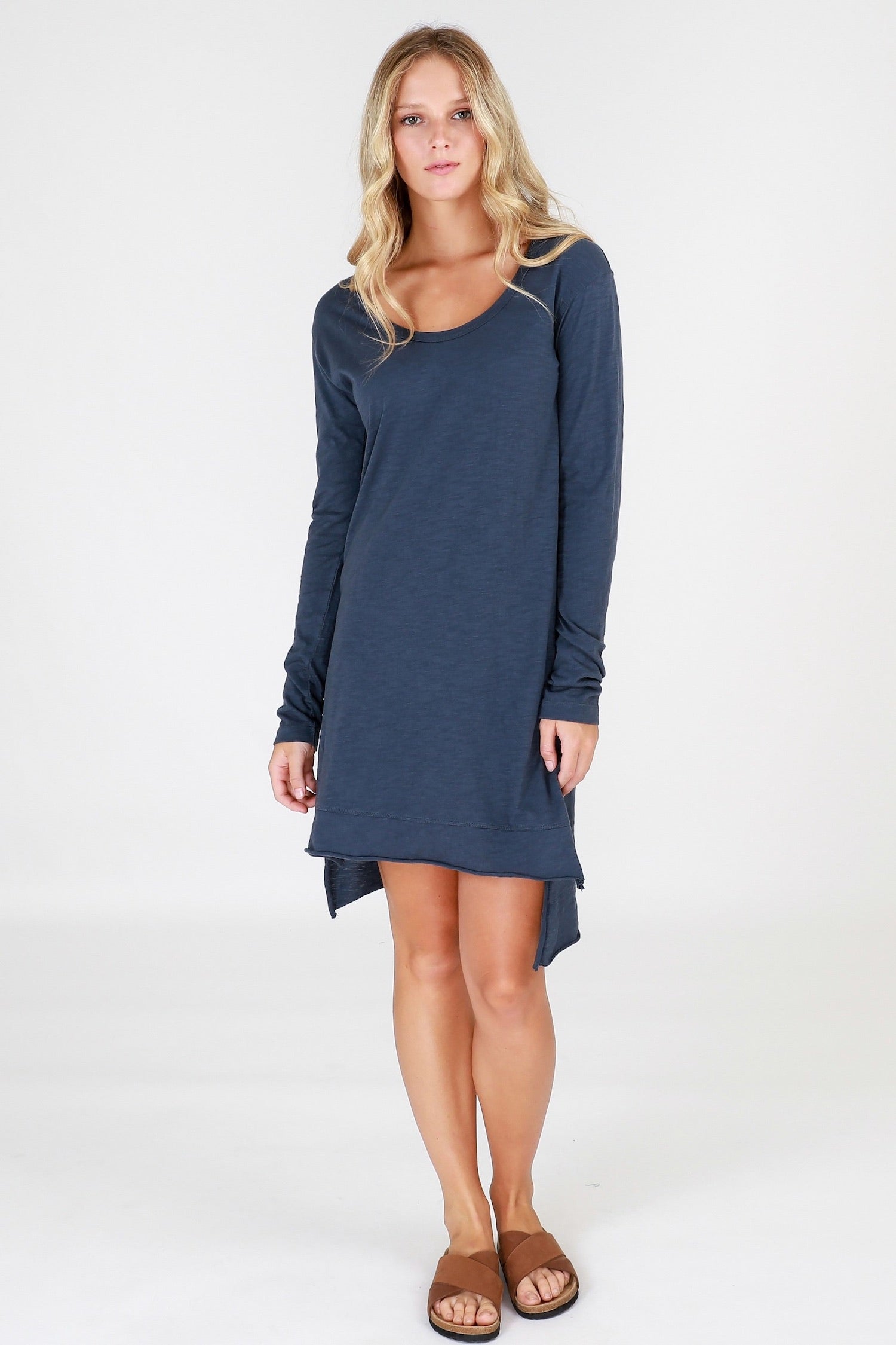 Blue long sleeve t hotsell shirt dress