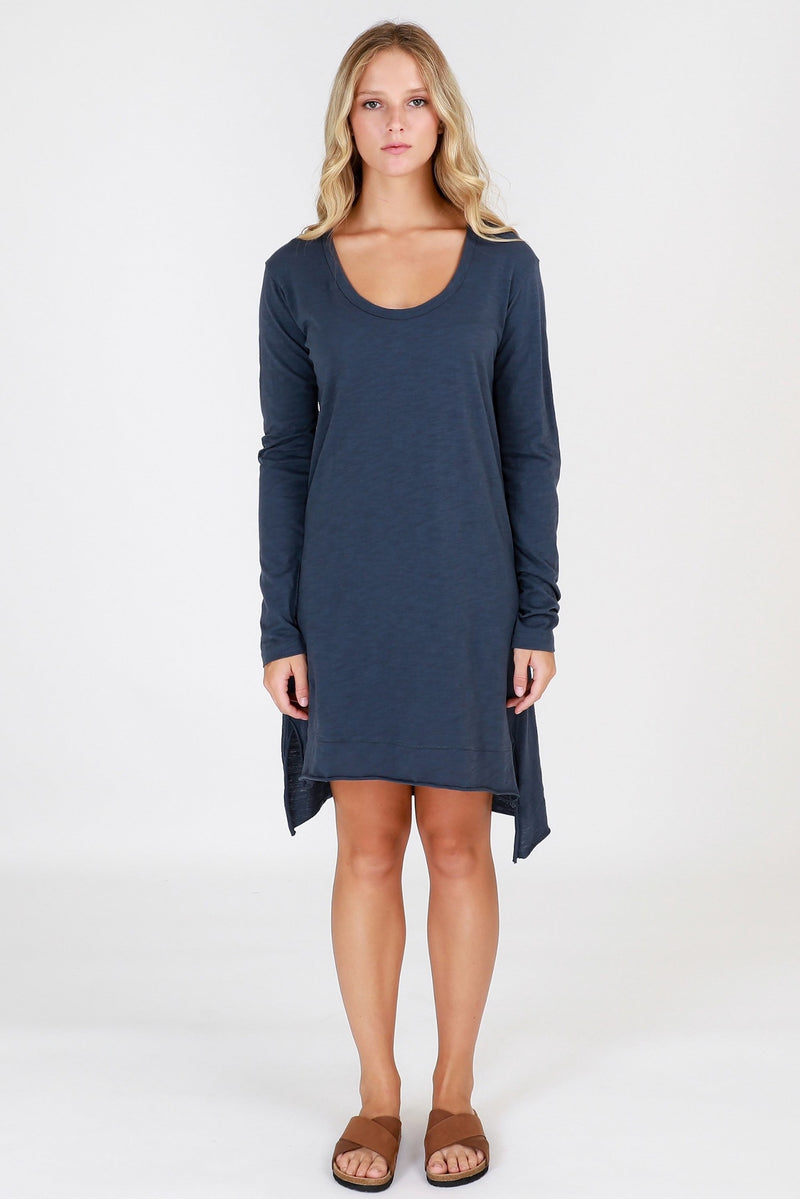 women's long sleeve dress #color_indigo