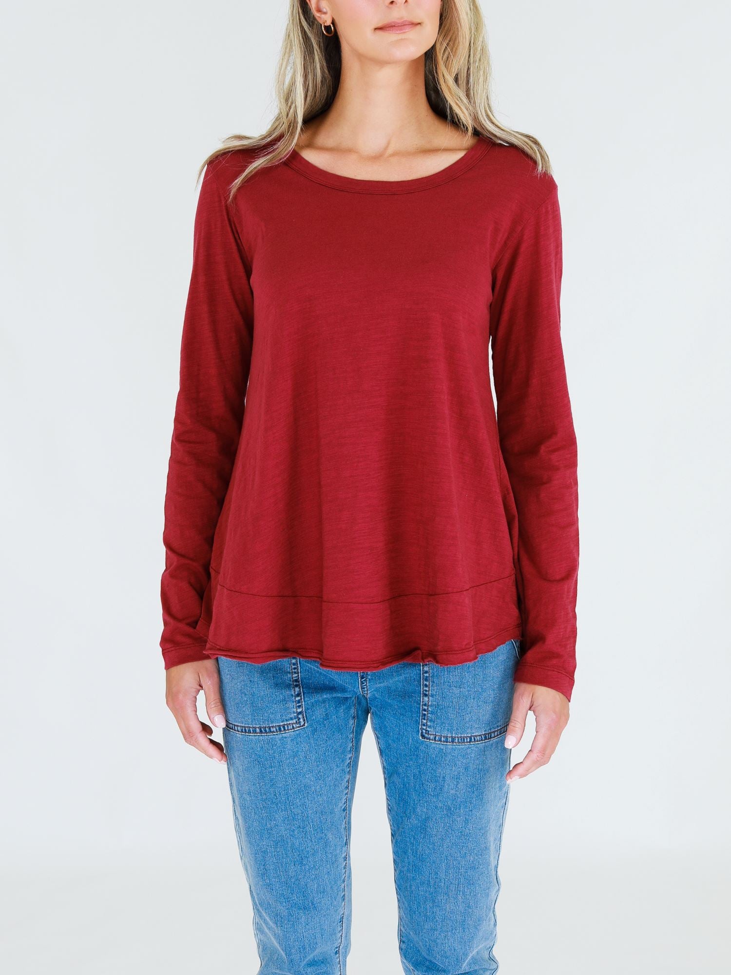 red tops for women #color_burgundy