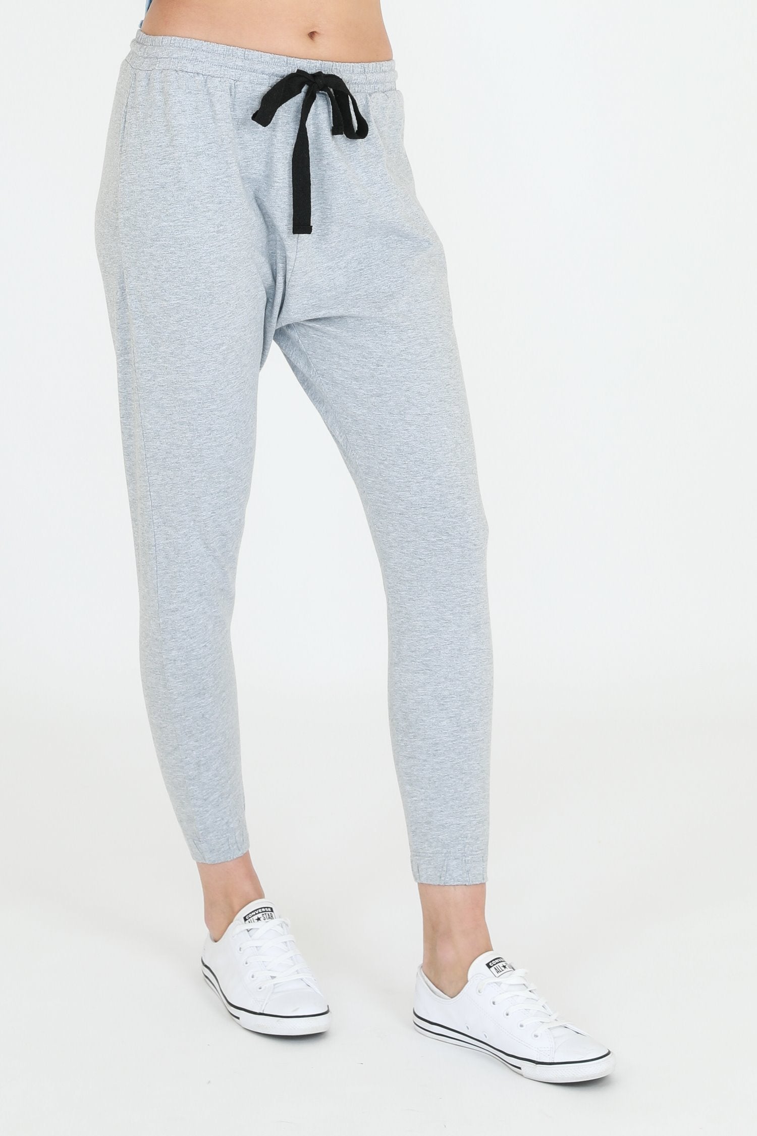 drop crotch sweatpants #color_grey marle