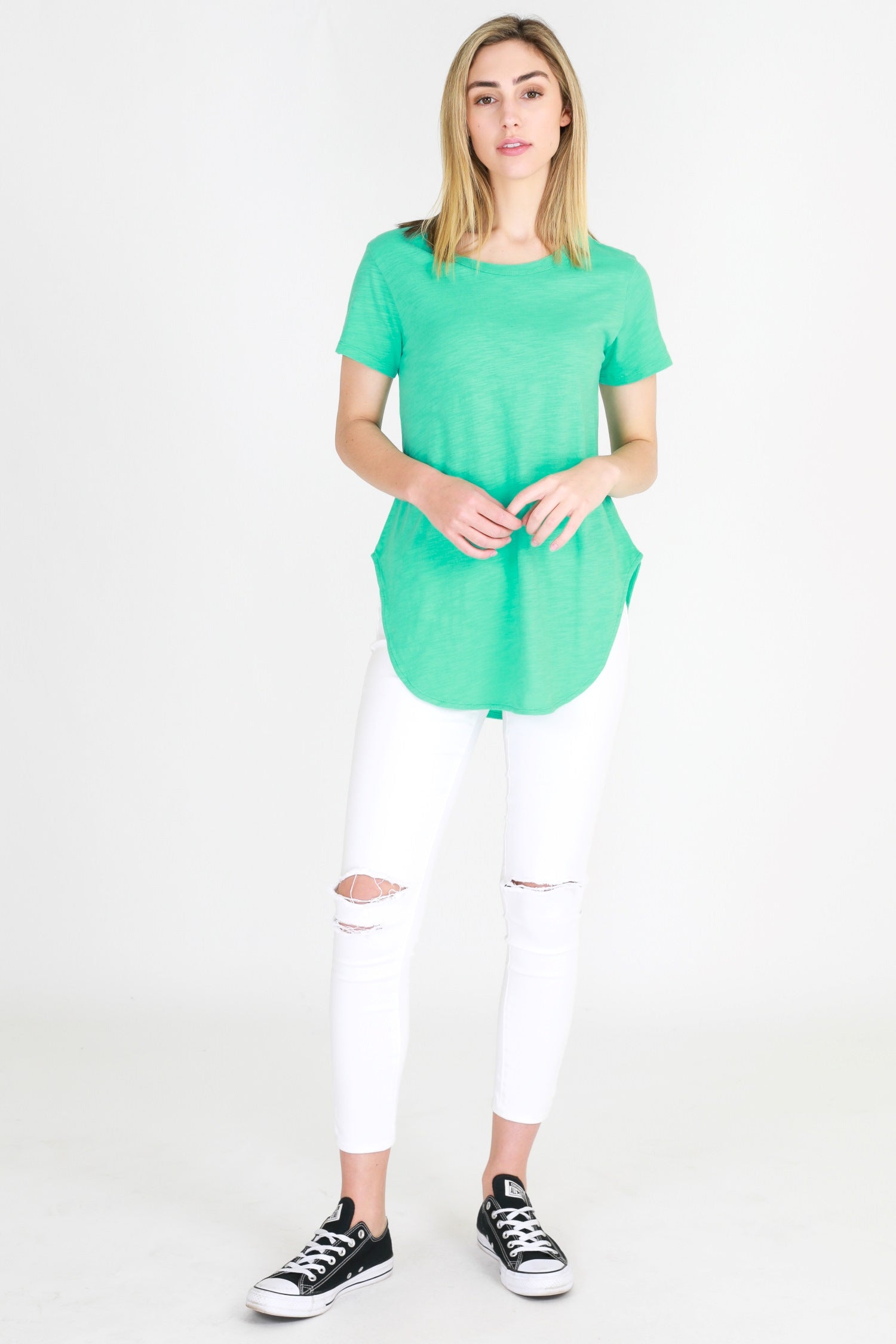plain green shirt #color_marine