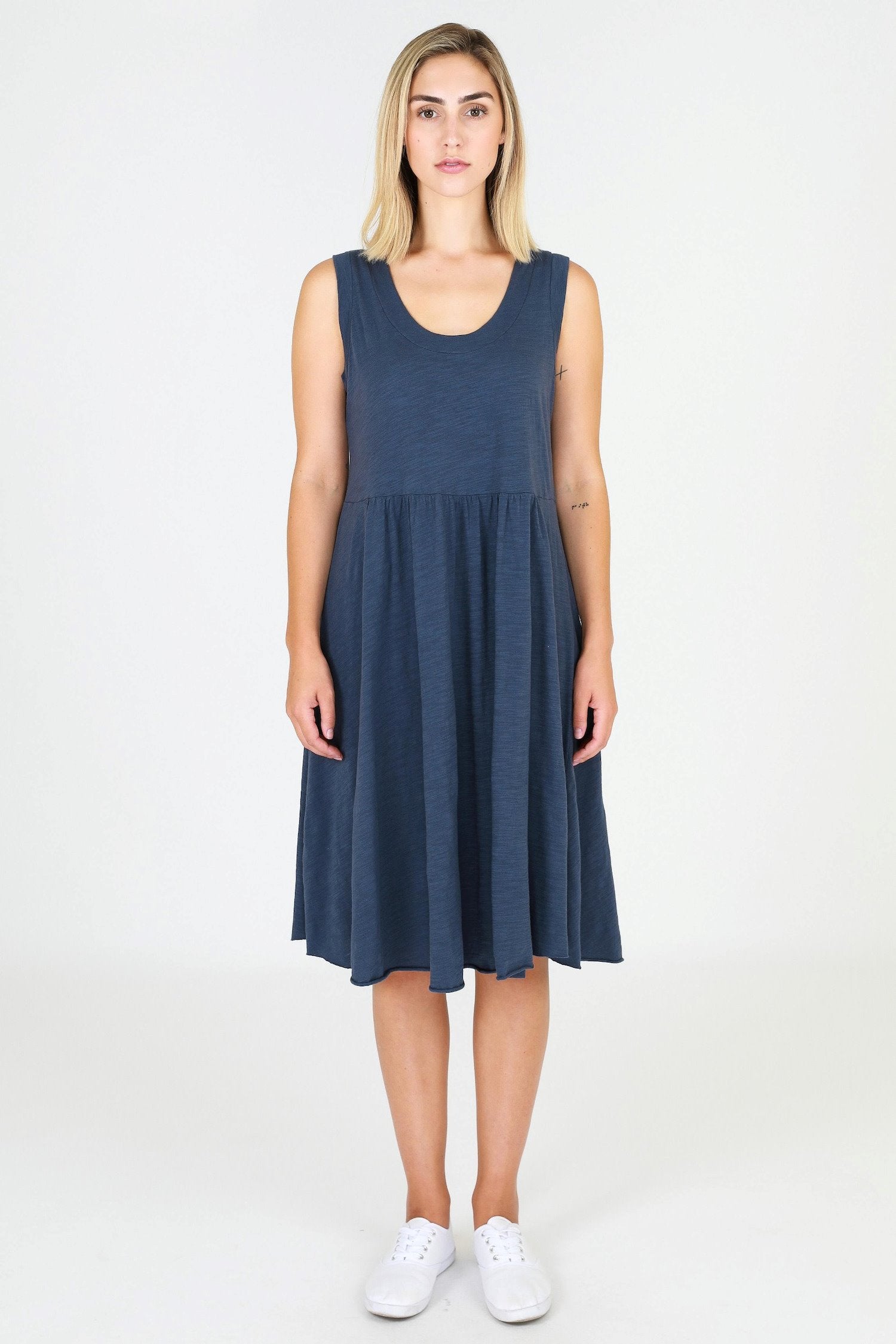 blue midi dress australia #color_indigo