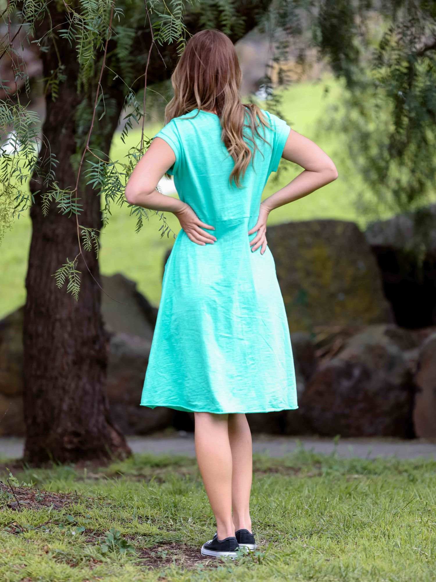 summer shift dresses australia #color_spring green