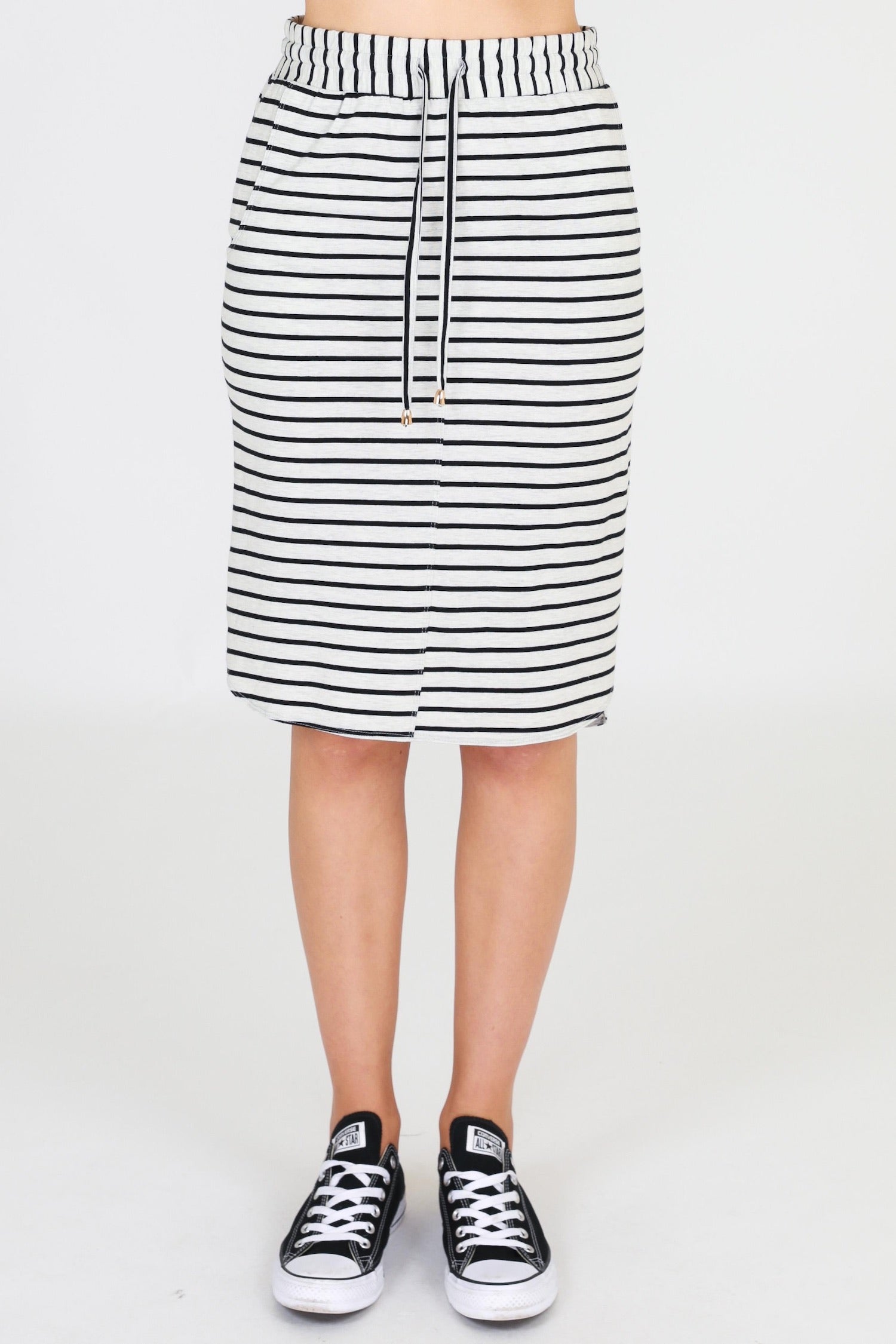 pencil skirt dress #color_grey stripe
