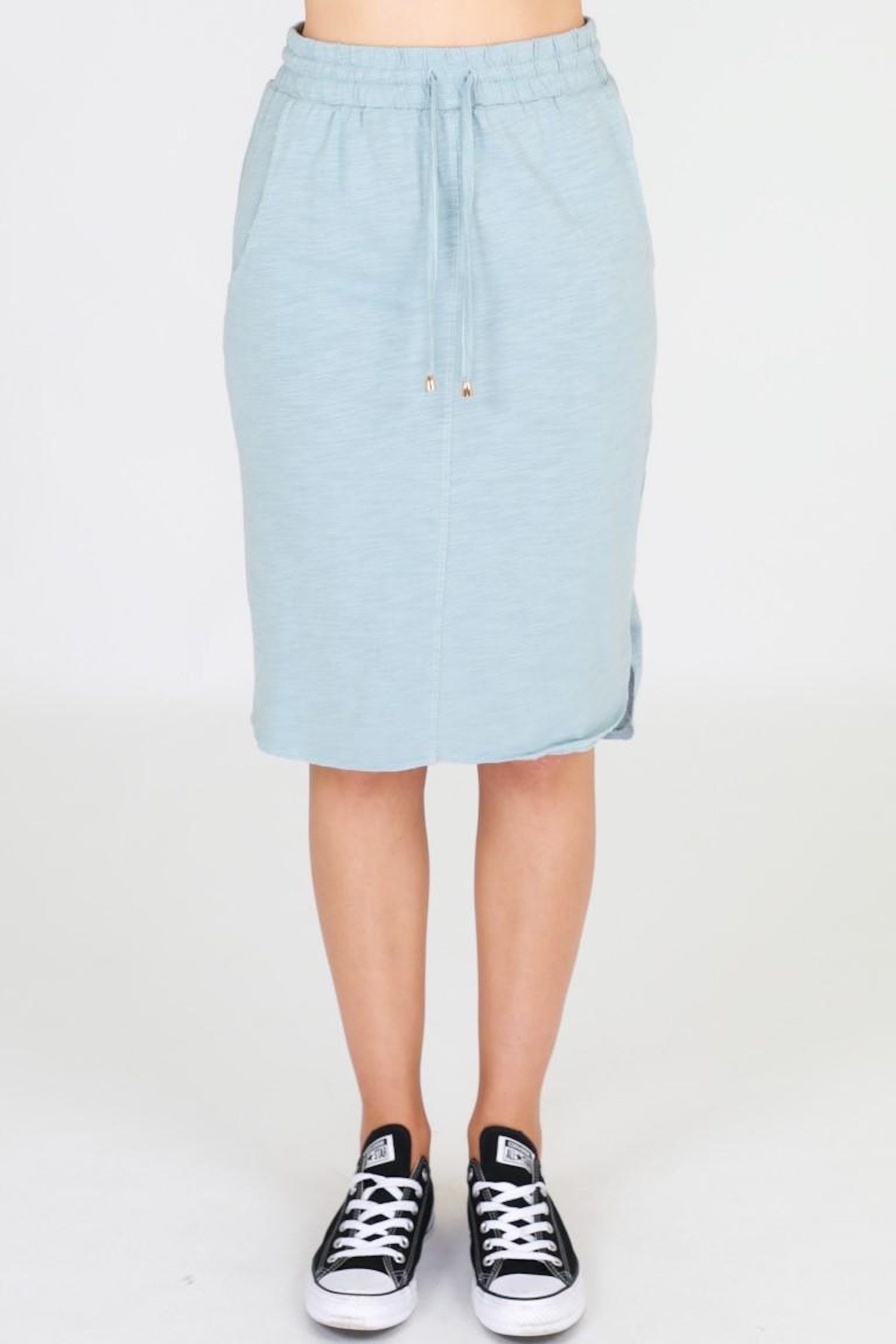 high waisted pencil skirt below knee #color_mint