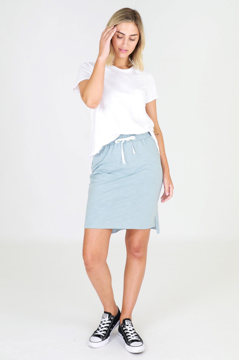 cotton pencil skirt #color_mint blue