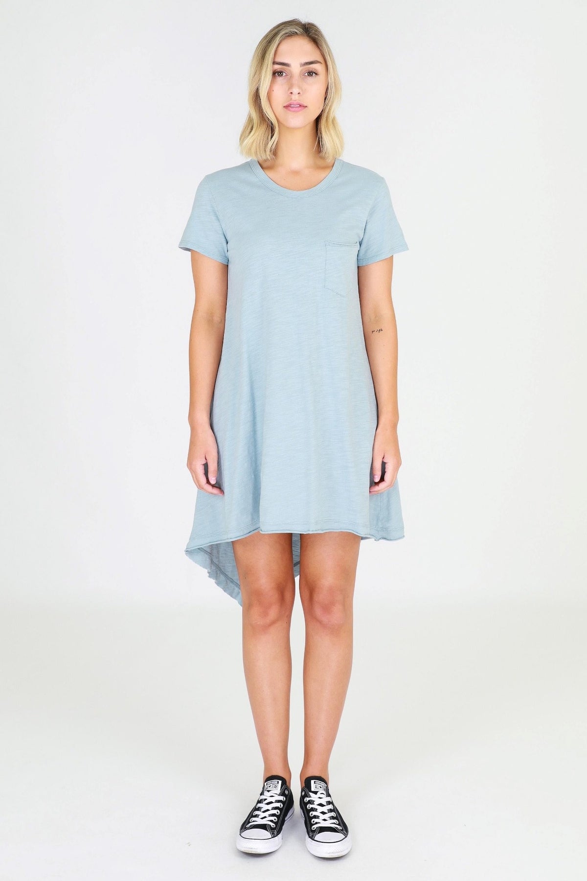 green pocket dress